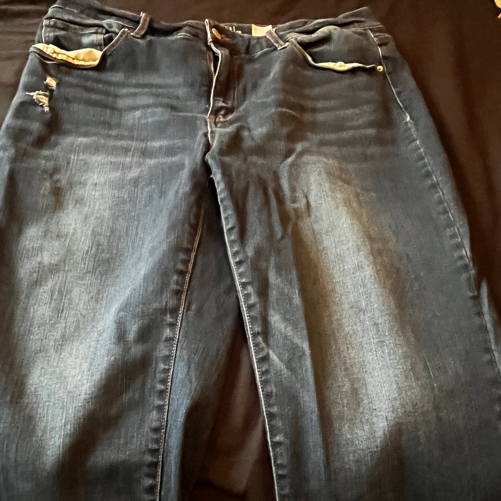 Time & Tru Distressed Raw-Hem Jeans